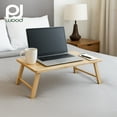 thumbnail image 4 of PJ Wood Folding Laptop Desk Tray Portable Bed Table for Computer Work, Natural, 4 of 12