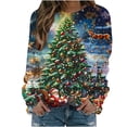 thumbnail image 1 of lcziwo Offres Prime Chandail en Molleton de Noël pour Femmes Chandail en Molleton de Noël pour Femmes Chandails en Molleton Imprimés Graphiques Mignons Manches Longues Col Rond Chandail de Vacances 2024 Multicolore,G, 1 of 5