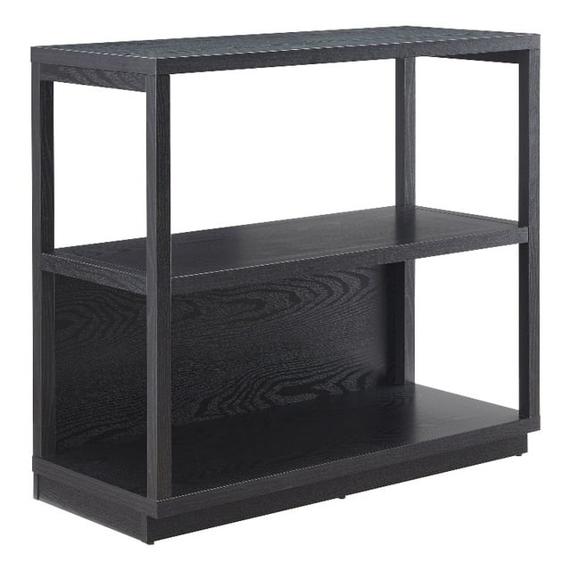 Henn&Hart 33" 3-Tier Modern MDF Engineered Wood Bookcase in Black