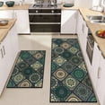thumbnail image 2 of Findosom 2pc Boho Kitchen Rugs and Mats Set, Non Slip Washable Kitchen Runner Rug for Kitchen Floor, Farmhouse Kitchen Decor, Hallway, Entryway, Laundry Room,20"x32"+20"x47" Green, 2 of 8
