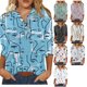 thumbnail image 3 of Guardurnaity Blusa informal de manga corta con cuello en V para mujer, jersey con botones, camisa para oficina, Top de viaje para mujer, ropa de Prendas para la parte del cuerpo Tipo 4 METRO, 3 of 6