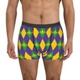 thumbnail image 1 of Balery Mardi Gras Calzoncillos bóxer para hombre, ropa interior de algodón suave y transpirable con cinturilla de nailon-XX-Large, 1 of 5