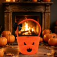 thumbnail image 2 of Cotton Rope Halloween Pumpkin Basket with Handle, Trick or Treat Bucket for Halloween Themed Party, Woven Candy Basket for Neighborhood Parades and Indoor Holiday Home Decor, 2 of 4