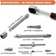thumbnail image 3 of 46 Pieces Chrome Vanadium Socket Set 1/4" Adapter Set Socket Set for Car DIY, 3 of 4
