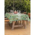 thumbnail image 2 of Outdoor Tablecloth with Umbrella Hole and Zipper, Happy Birthday Rectangle Table Cloth 60x84 Inch Waterproof Tablecloth, Sage Green Modern Abstract Art Picnic Table Cover for Patio Camping, 2 of 7
