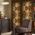 thumbnail image 3 of Retro Flower Stained Glass Window Film Removable Bathroom Privacy Window Film Window Decals Static Clings, 3 of 8
