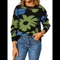 thumbnail image 3 of Suéter de Flores, Cuello Redondo, , Informal, de Larga, para Otoño e Invierno, de Punto. Negro M, 3 of 10