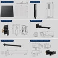 thumbnail image 2 of Kichae 12'' Wall Mount Shower Head System with Bath Tub Faucet，Matte Black 3 Function Shower Combo with Pressure Balance Valve and Diverter, 2 of 8