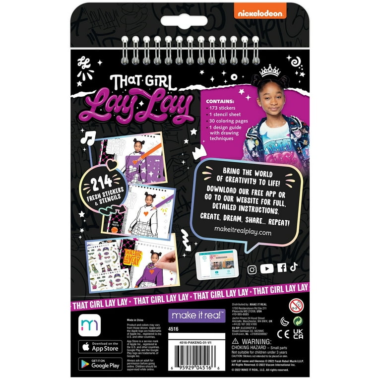 Make It Real That Girl Lay Lay Fashion Design Sketchbook - Fashion  Sketchbook for Girls - Kids Fashion Design Kit with Drawing Pages, Stickers  