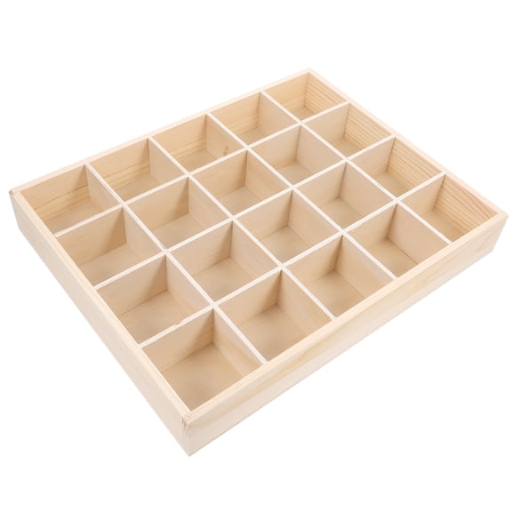 20 Compartments Storage Box Underwear Storage Case Socks Organizer Panties Stackable Drawer Sundries Container （Original Wooden Color）