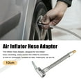 thumbnail image 2 of Stainless Steel 10cm 4" Air Chuck Inflator Compressor Pump Extension Hose for Car Motorbike 90 Degree Quick Connect, 2 of 6