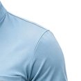 thumbnail image 4 of LEAVINGSUO Men's Stand Collar Long Sleeve Shirt Casual Loose Fitting Sports Breathable Top Light Blue M, 4 of 7