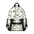 thumbnail image 3 of Cartoon Tractors Hats White Pattern Backpack for School,Cute School Bag,Schoolbag with Adjustable Shoulder Straps & Padded Back,15.25"x11.5"x5.25", 3 of 5