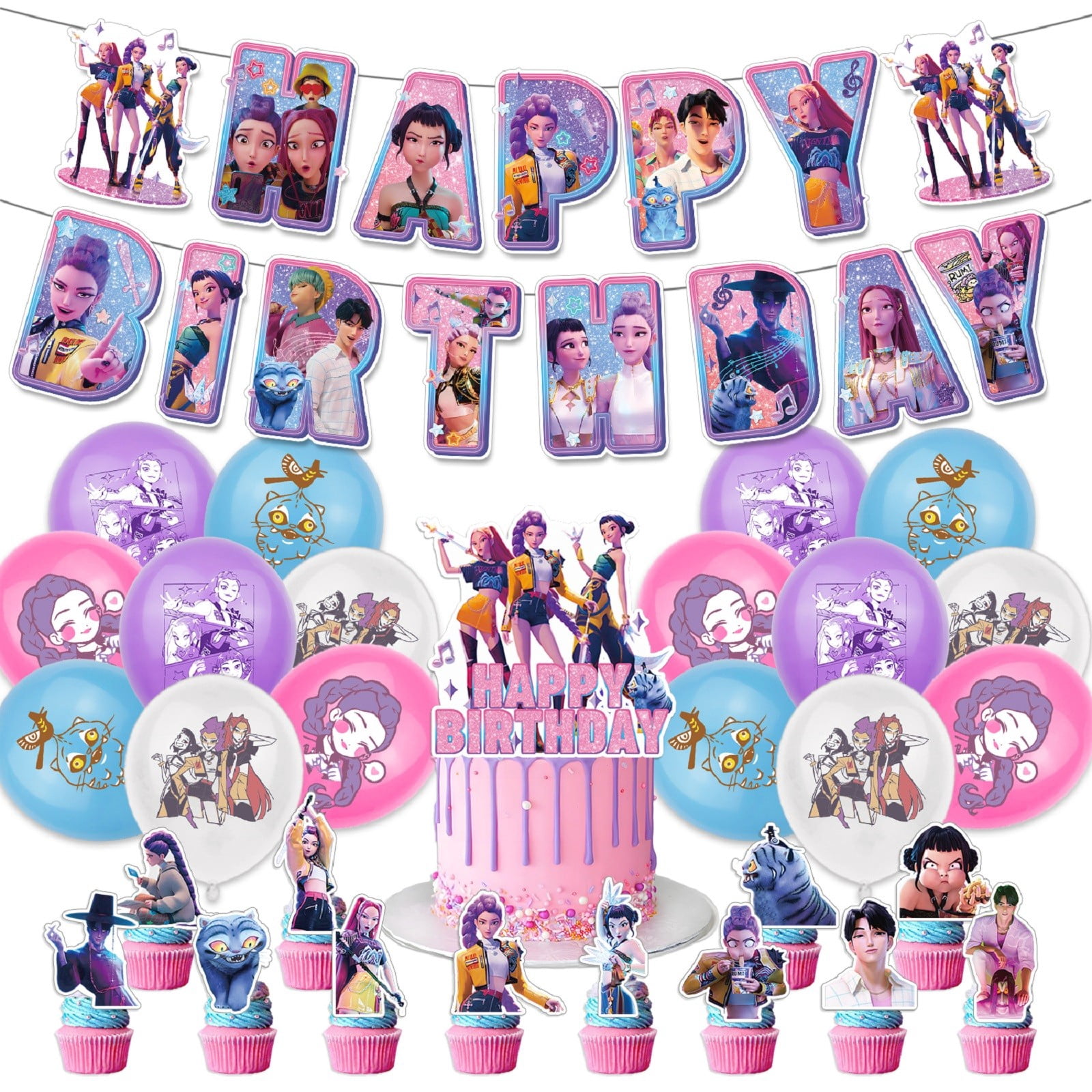 Sänger-Luftballons Set – Party-Deko Für Music-Thema Geburtstage, Mit Banner & Cake Toppers Für Jungen & Mädchen