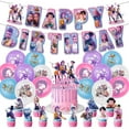 thumbnail image 1 of Kpop Demon Hunters Birthday Party Supplies,KPop Demon Hunters Birthday Party Supplies Set Balloons Cake Toppers Banner, 1 of 8
