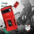 thumbnail image 4 of Decase for Google Pixel 8,Military Grade Google Pixel 8 Phone Case with Screen Protector,Heavy Duty Slide Camera Protector Shockproof Cover Case + Ring Magnetic Car Mount,Red, 4 of 9