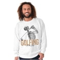 thumbnail image 5 of Funny Skeleton Golfing Til The End Men's Crewneck Sweatshirt Brisco Brands S, 5 of 6