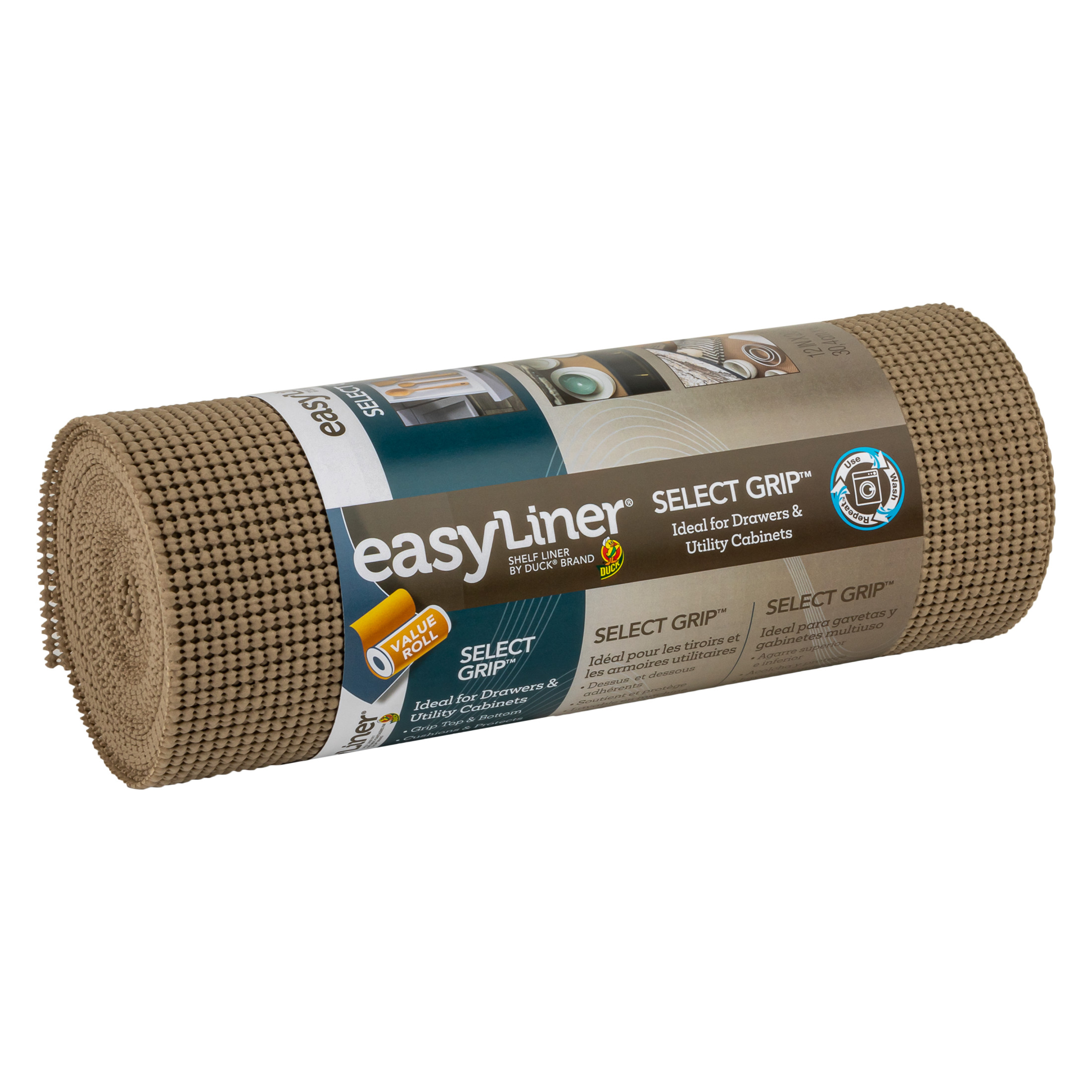 EasyLiner Select Grip Shelf Liner, Taupe, 12 in. x 20 ft. Roll - image 3 of 11
