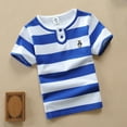 thumbnail image 2 of Royal Blue Boy Girl Graphic Tee Shirts for Children Boy Girl Fall Summer Short Sleeve Collared Henley Turtleneck Neck Track Athletic Casual Jogger Striped Tee Shirt Tops Kid 2025 2 Years, 2 of 3