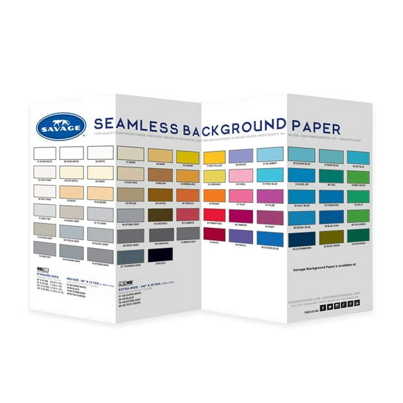 Savage Seamless Background Paper Color Chart