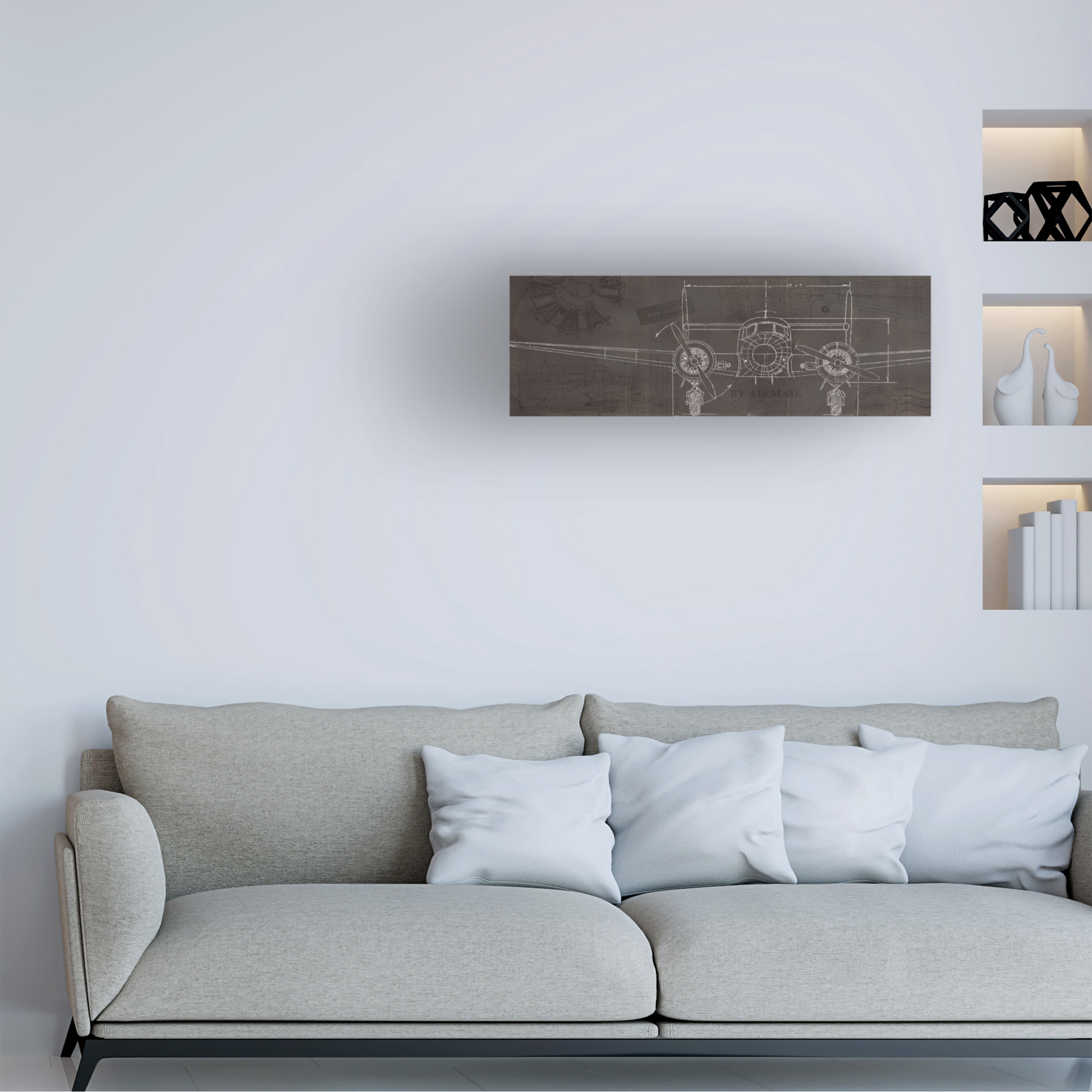 Marco Fabiano 'Plane Blueprint IV' Canvas Art