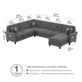 thumbnail image 3 of Stockton 127W U Couch with Reversible Chaise in French Gray Herringbone Fabric, 3 of 7