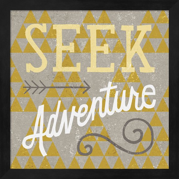 Mod Triangles Seek Adventure Retro by Michael Mullan, Framed Wall Art, 13.25W x 13.25H