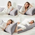 thumbnail image 2 of THXSILK Silk Body Pillowcase, 20"x54", Long Side Hidden Zipper, 100% Mulberry Silk Pillowcase for Hair and Skin, Breathable & Soft for Pregnant & Family, Gray, 2 of 8