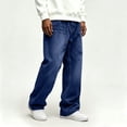 thumbnail image 5 of Cmfcve Hip Hop Baggy Jeans for Men Casual Wide Leg Denim Pants, 5 of 8
