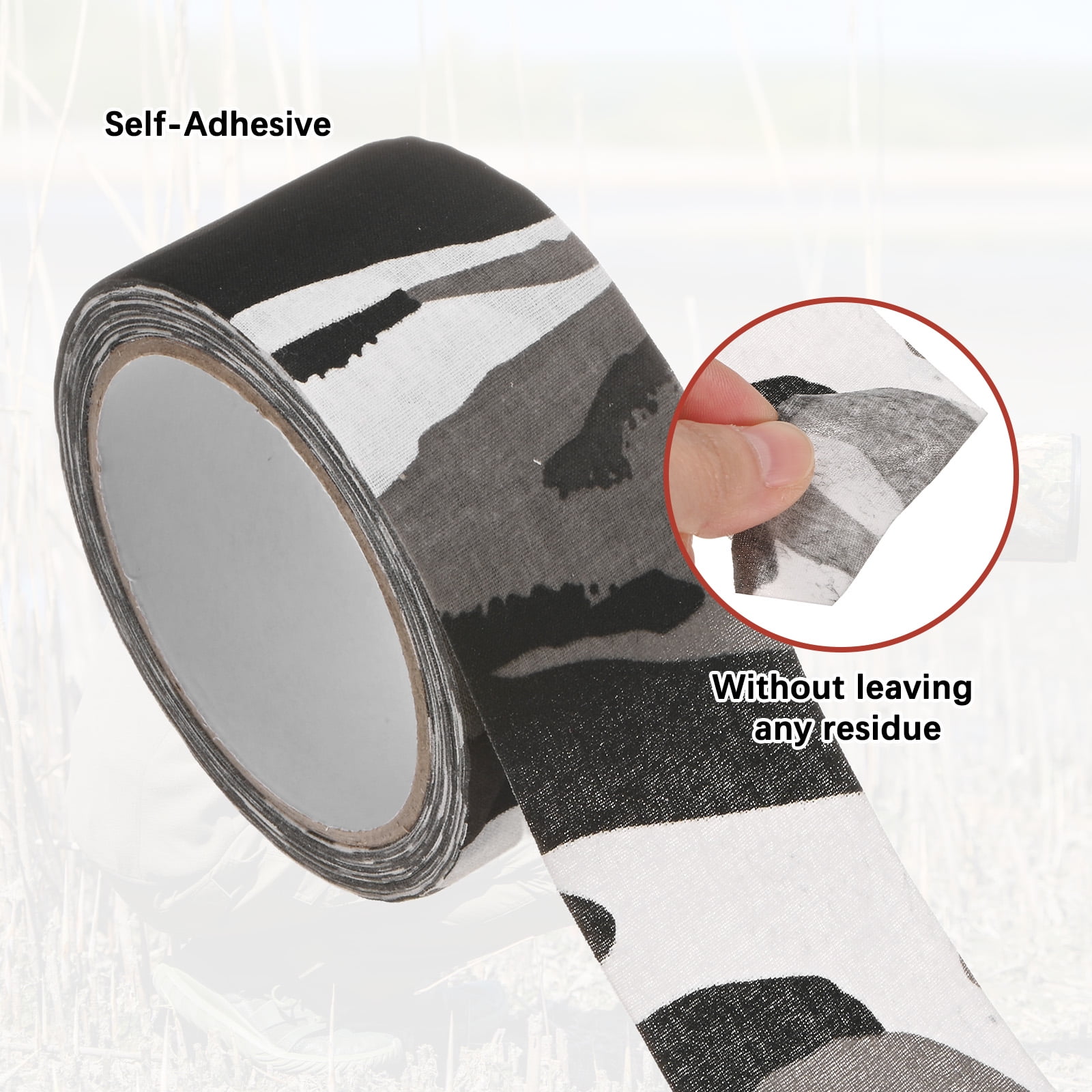 Uxcell 2.0IN x 10.94Yards Camouflage Tape [2PCS] - Self Adhesive Camo Tape for Outdoor Camping & Hunting - [Black+White]
