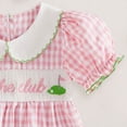 thumbnail image 5 of CAICJ98 Summer Baby Girl Romper Bodysuit Golf Plaid Embroidery Short Sleeve Jumpsuit Summer Clothes with Headband (Pink,3-6 Months), 5 of 7