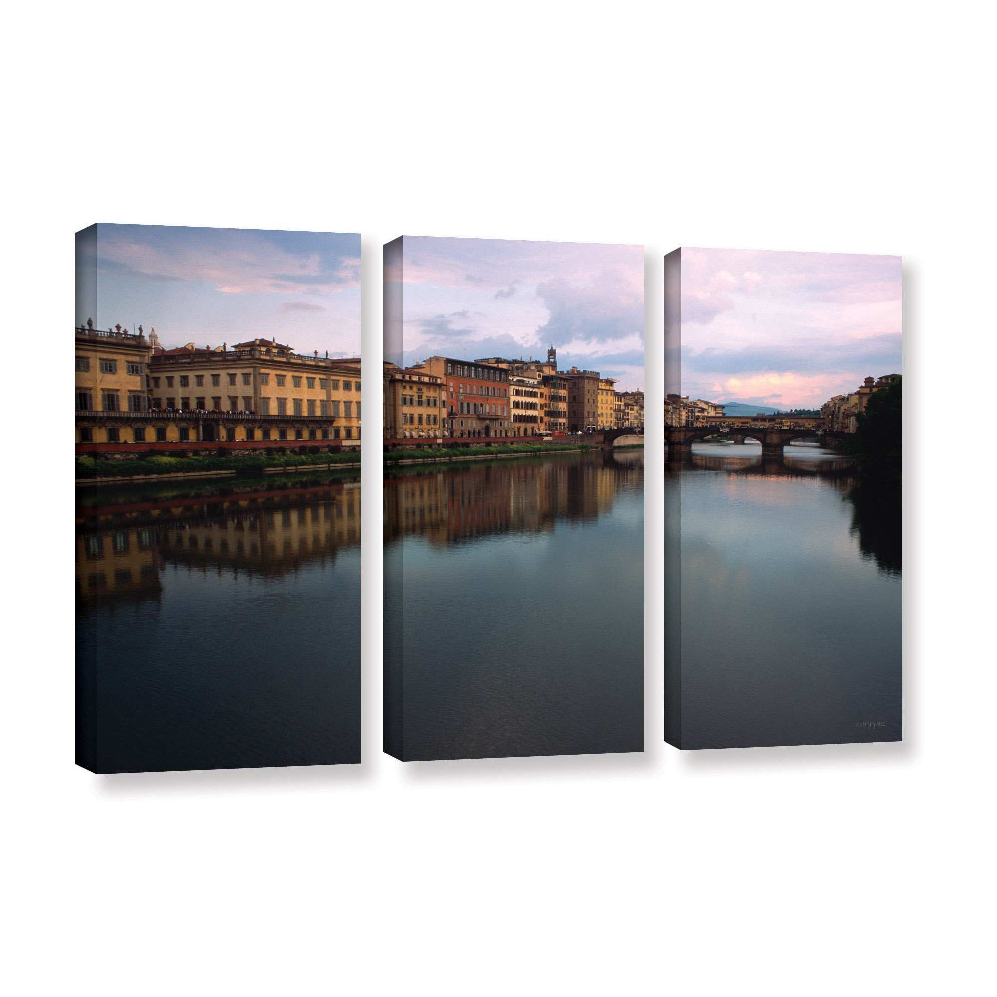ArtWall Kathy Yates "Florence Memories" 3-Piece Gallery-Wrapped Canvas Set