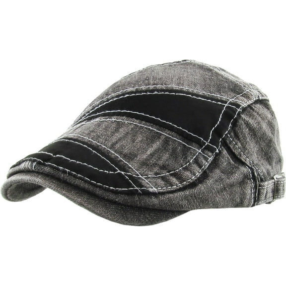 Solid Cotton Denim Gatsby Cap Mens Denim Hat Golf Driving Summer Cabbie Newsboy