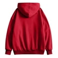 thumbnail image 3 of Mens Long Sleeve Zip-up Hoodie With Kanga Pocket Red 2XL, 3 of 6
