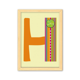 thumbnail image 1 of H Alphabet naranja lindo patron Cuadro de madera decorativa marco de casa A4, 1 of 3
