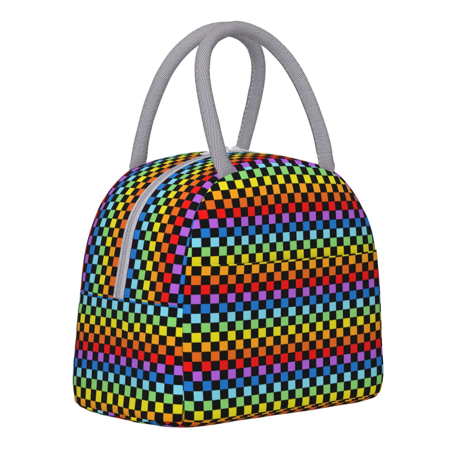 Hirioo Rainbow Chequerboard for Eco-friendly Lunch Box,Leakproof Lunch Box for School, Work, Travel, and Picnics,Perfect for Meal Prep