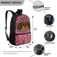 thumbnail image 4 of Yuyamidu Cartoon Dachshund Backpack for Girls 6-8, 1st-3rd Grade, 5-Piece Set with Lunch Box, Pencil Case, Water Bottle Pouch & Keychain, Kawaii Bookbag for Kids Lightweight Sturdy Daypack, 4 of 7