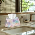 thumbnail image 5 of SEANATIVE Tie Dye Tissue Box Cover Rectangular Tissue Box Holder for Bathroom, Colorful Tissue Box Cover PU Leather Tissue Holder for Kitchen Women Girls Tissue Cover for Car, Home, Dining Table, 5 of 7