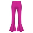thumbnail image 2 of YEAHDOR Kids Girls Jazz Hip Hop Dance Pants Loose Bootcut Bell Bottoms Gymnastics Yoga Sweatpants Hot Pink 10, 2 of 6