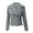 Gray, variant on Jacenvly Business Attire Women Turndown Collar Long Sleeve Short Blazers for Women Zipper Solid Cardigan Coat Soft Skin-Friendly Fashion Dignified Slimming Tops