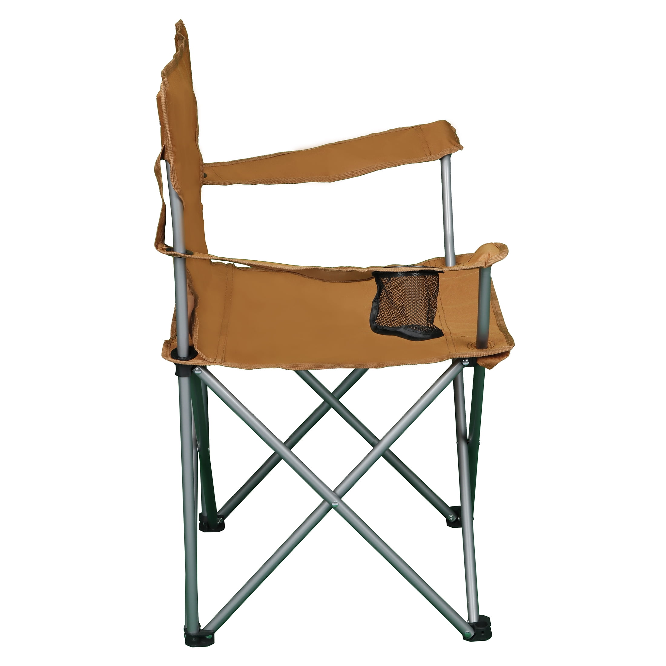 Ozark Trail Folding Camp Chair with Cup Holder – Lightweight, Portable Outdoor Chair for Camping, Tailgating & Sports – Brown