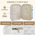 thumbnail image 6 of Pzuqiu Blue Floral Handle Carrying Case for Girls Quilted Bible Cover Case for Women Large Bible Cover with Bookmark and Pockets Vintage Carrying Cases Study Supplies Accessories, 6 of 7