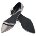 thumbnail image 5 of Mio Marino D'Orsay Pointed Toe Flats - Womens Ankle Strap Dress Shoes - Quick Release Buckle (Beige, 5.5), 5 of 7