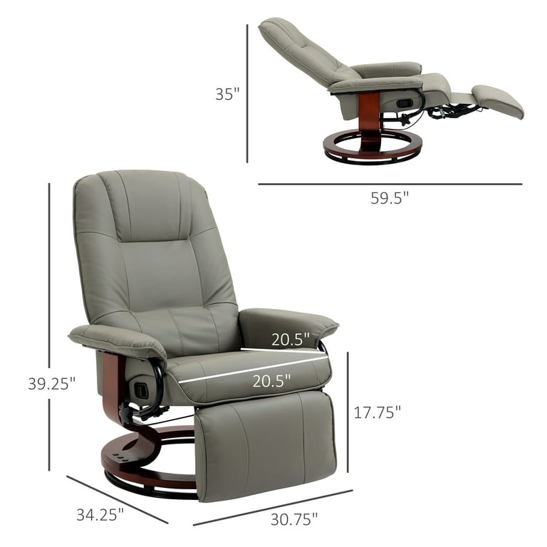 Manual reclining foot rest business leather computer chair