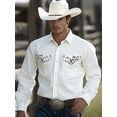 thumbnail image 4 of Men's Western Cowboy Shirt Embroidered Button Down Long Sleeve Shirts Brown L, 4 of 5