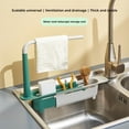 thumbnail image 3 of Adjustable Sink Caddy, 12.6 to 17.7 in Wide, Promotes Fast Drying for Sponges and Brushes, Organizes Cleaning Supplies by Your Kitchen Sink, 3 of 8