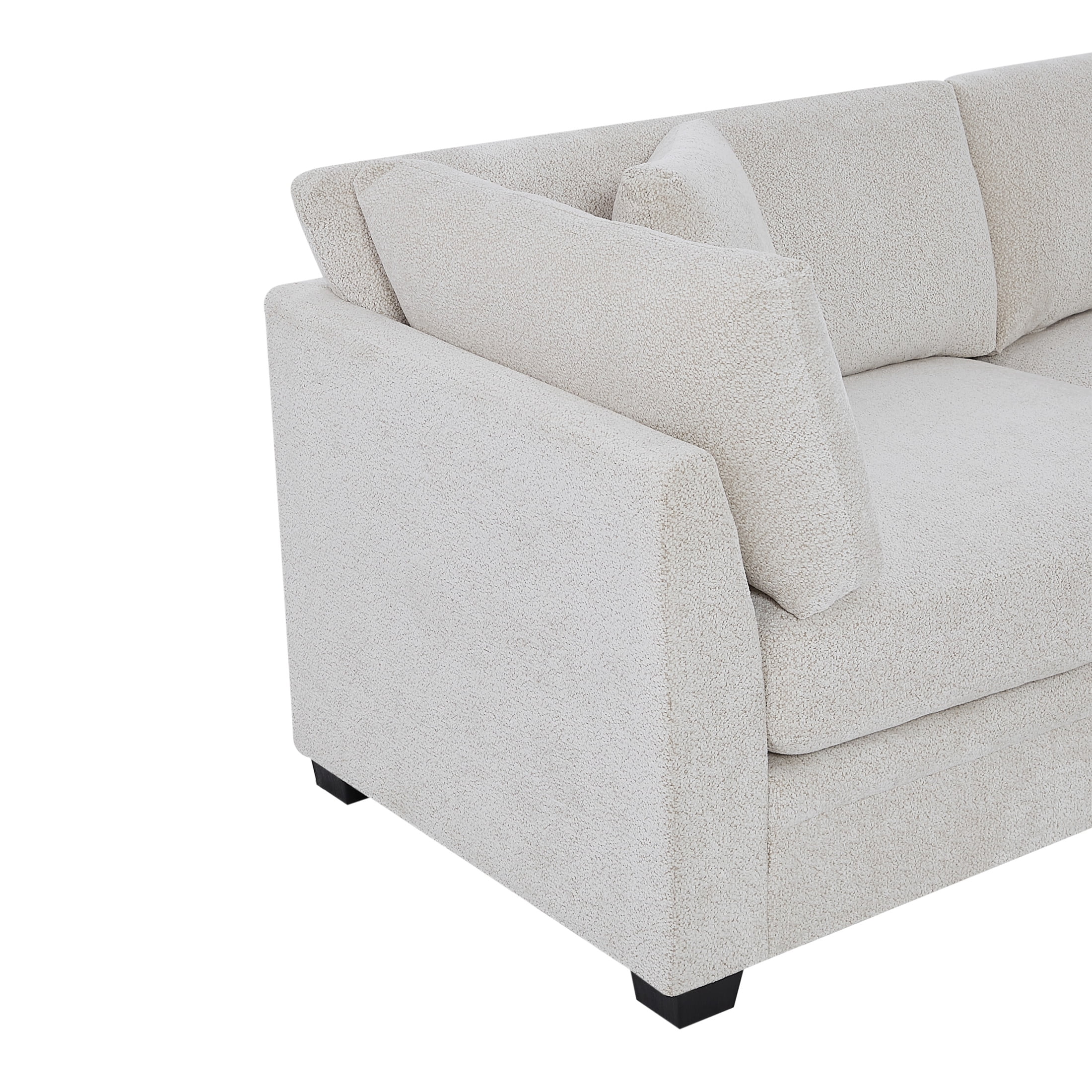 Christopher Knight Home 83.5" Modern 3-Seater Sofa with Flared Arms and Pillows, Chenille Upholstery, Beige