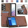 thumbnail image 1 of Nalacover Case for Samsung Galaxy A53 5G Back Card Slots Wallet Case, Vintage Denim Pattern PU Leather Magnet Car Mount Cover, Full Edge Protection Anti-Drop Shockproof Case,Brown, 1 of 8