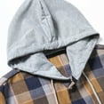 thumbnail image 5 of Fewfanhot Mens Long Sleeve Shirt Plaid Shirts Long Sleeve Flannel Jacket Button-Down Shirt Jacket with Hood, 5 of 9