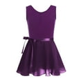thumbnail image 2 of iEFiEL Girls Ballet Gymnastics Basic Leotard with Chiffon Wrap Skirt Dark Purple 10-12, 2 of 4